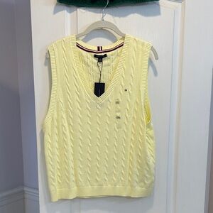 Tommy Hilfiger Yellow V-Neck Sweater Vest